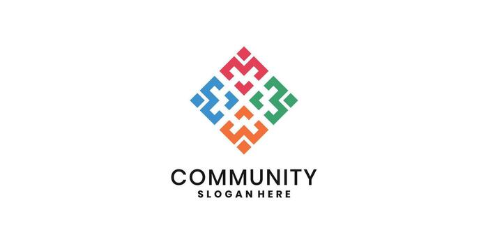Community and unity logo design vector