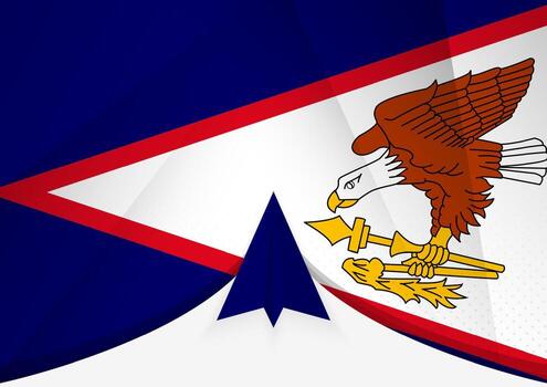 American Samoa Flag with Abstract Paper Airplane Design, National Flag in a geometric folded paper style. vector
