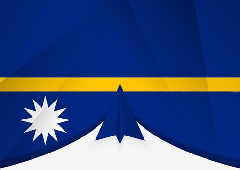 Nauru Flag with Abstract Paper Airplane Design, National Flag in a geometric folded paper style. vector