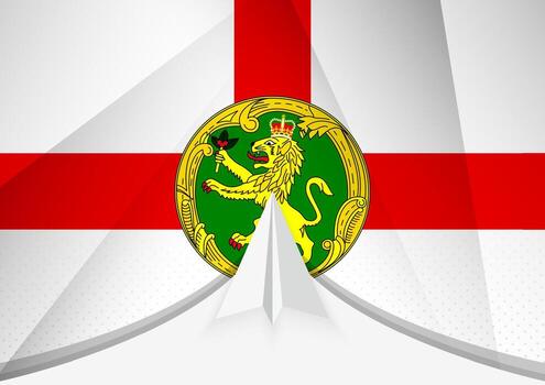 Alderney bandera con resumen papel avión diseño, nacional bandera en un geométrico doblada papel estilo. vector