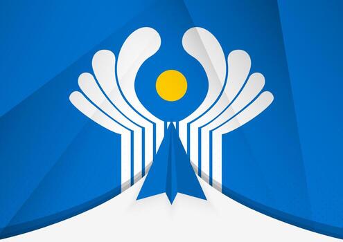 CIS Flag with Abstract Paper Airplane Design, National Flag in a geometric folded paper style. vector