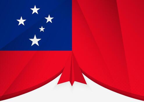 Samoa Flag with Abstract Paper Airplane Design, National Flag in a geometric folded paper style. vector