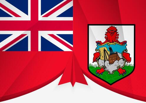 islas Bermudas bandera con resumen papel avión diseño, nacional bandera en un geométrico doblada papel estilo. vector