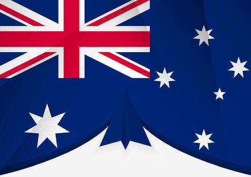 Australia Flag with Abstract Paper Airplane Design, National Flag in a geometric folded paper style. vector