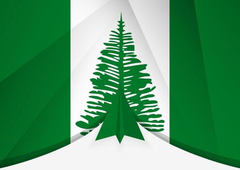 Norfolk Island Flag with Abstract Paper Airplane Design, National Flag in a geometric folded paper style. vector