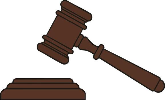 Wooden judge gavel with sound block symbolizing law and justice concepts illustration vector