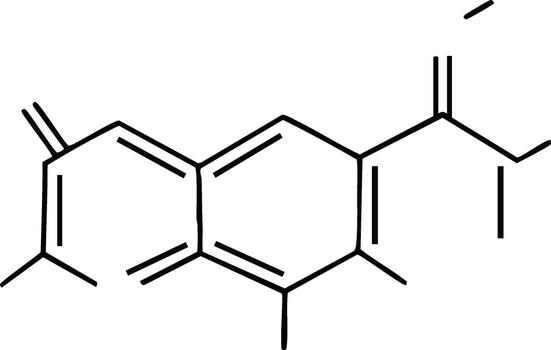 Chemical structure of vitamin K molecular formula illustration simple design vector