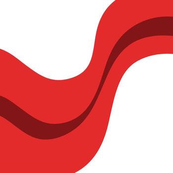 Red abstract wave design with dark red curved stripe illustration for graphic projects and backgrounds vector
