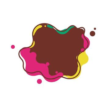 Abstract colorful paint splash with pink, brown, and yellow blobs vector