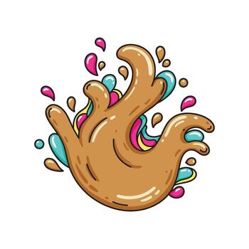 Colorful abstract splash with dynamic fluid shapes and vibrant drops vector