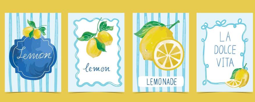 Lemon illustrations and lemonade design vector