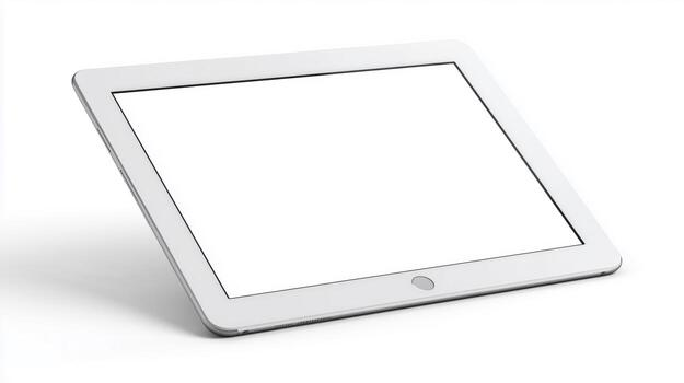 Modern white digital tablet with a blank screen for a clean technology mockup photo