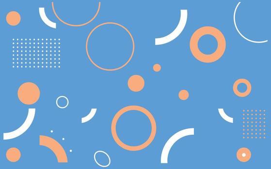 moderno geométrico modelo con círculos y cuadrícula en azul antecedentes vector
