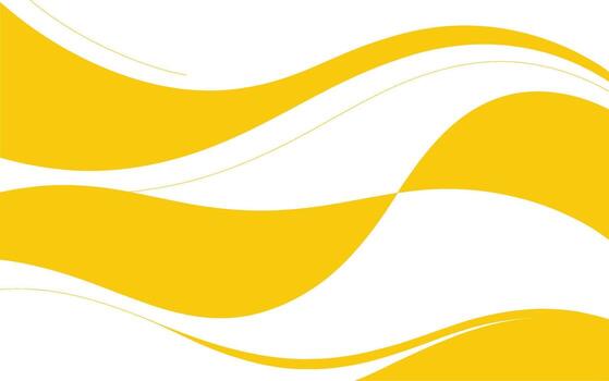Abstract yellow and white wavy background with curved lines vector
