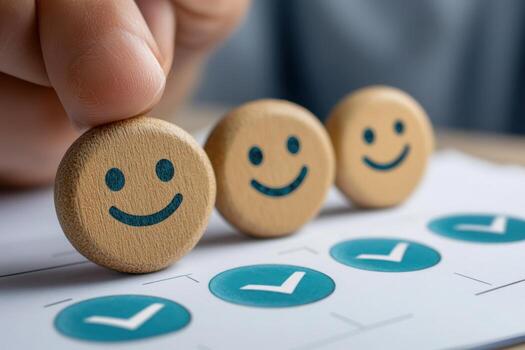 A person is holding a smiley face on a piece of paper photo
