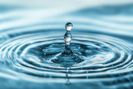 Water drop with ripple effect photo