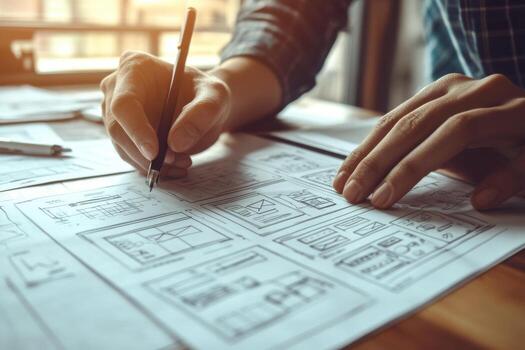 A person is working on a website design photo