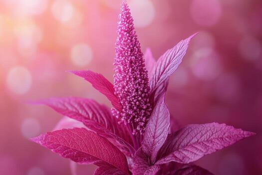 A pink flower with bright lights in the background photo