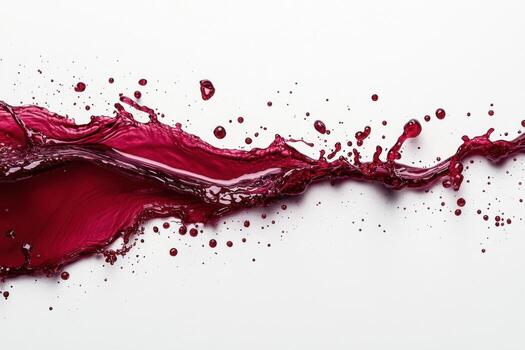 Red wine splash on white background photo