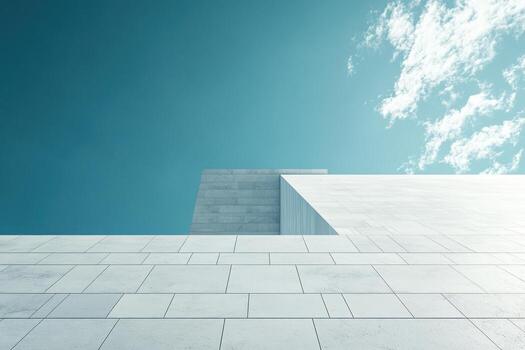 A white building with a sky background photo