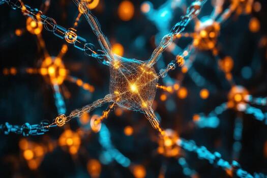 A close up of a neuron network photo