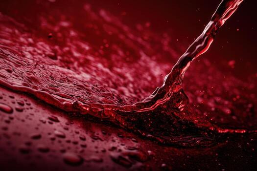 A red liquid being poured into a glass photo