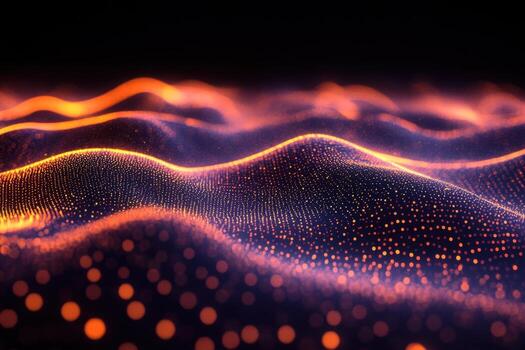 Abstract background of waves and dots photo