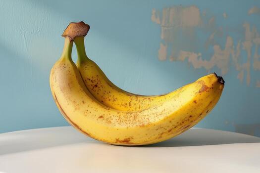 A banana sitting on top of a table photo