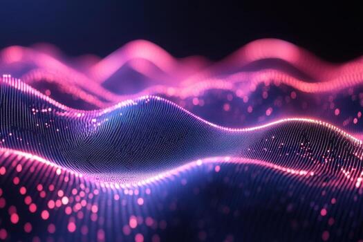 3d rendering of waves of light photo
