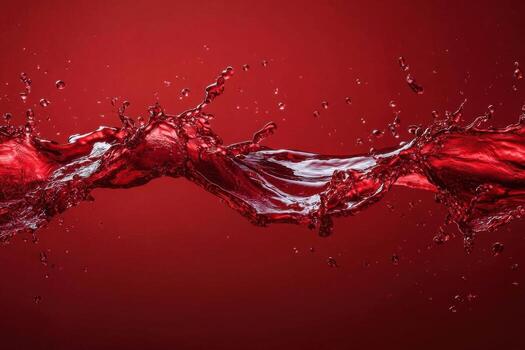 Red wine splash on red background photo