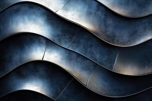 A metal wall with waves and a dark background photo