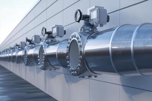 A group of valves on a wall photo