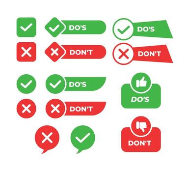 Icons for do's and don'ts vector