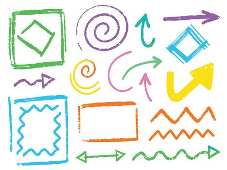 Hand drawn alphabet and arrow set with letters numbers and symbols in sketch style for education and design vector