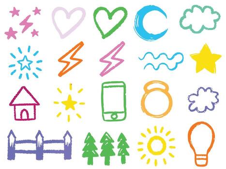 Summer icons set with colorful symbols for web and design vector
