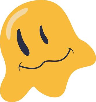 Retro Melting Smiling Face. Design Element. vector