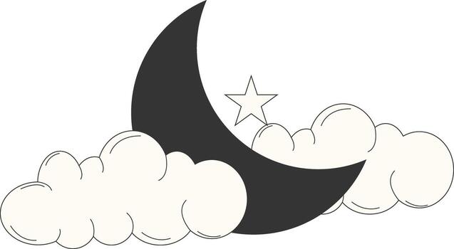 Mystical Celestial Element. Isolated on White Background. vector