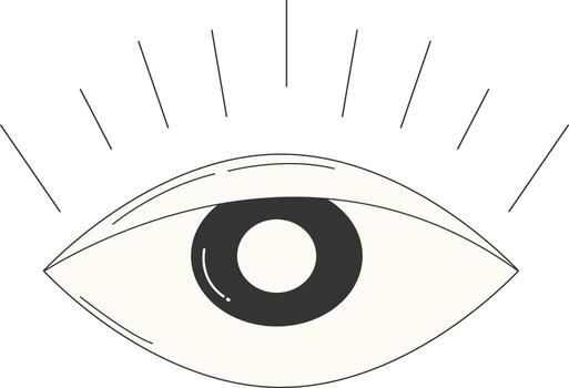 Mystical Celestial Element in Hand Drawn Style. vector