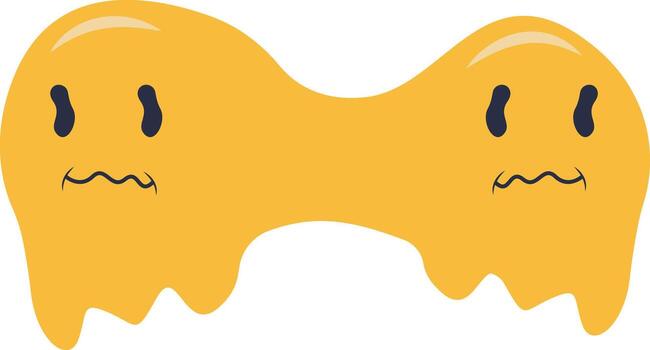 Retro Melting Smiling Face. Groovy Character. vector