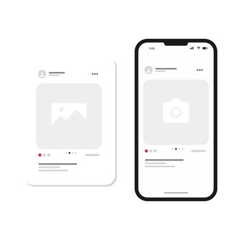 social medios de comunicación enviar modelo Bosquejo. editable enviar imagen ejemplo. blanco página. incluye insignias y foto control deslizante vector