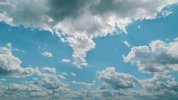 A Dynamic Cloudy Sky Featuring Various Fluctuations in Light and Colorful Displays Time lapse. photo