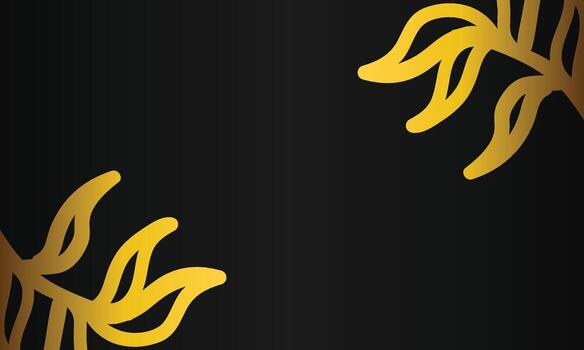 Fancy Gold Pattern Frame on Black Background vector