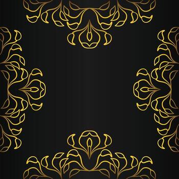 lujo oro modelo marco en negro antecedentes vector