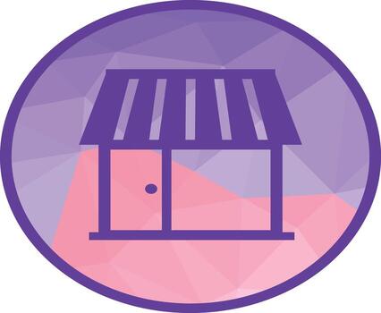 Modern shop icon in clean geometric style, ideal for e-commerce branding, online store logos, retail signage, shopping apps, and marketing materials in both print and digital formats vector