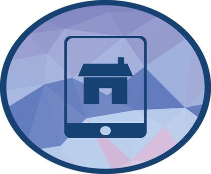 Smart home control app icon with modern design, ideal for IoT interfaces, home automation apps, security systems, smart lighting, climate control, and futuristic housing technology branding vector