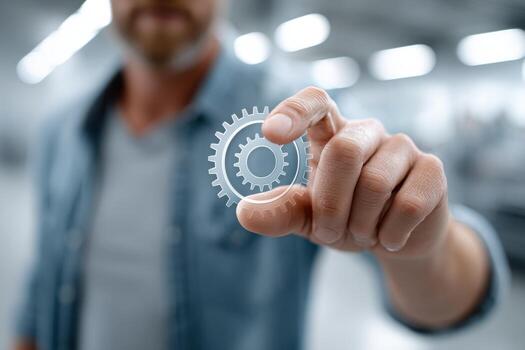 Innovative engineer developing automation strategies to enhance mechanized operations photo