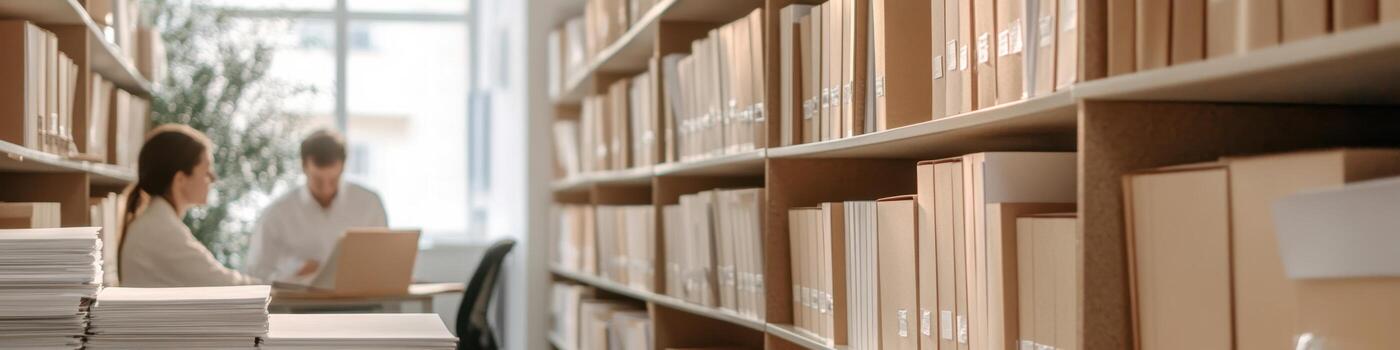 Mixed-age team of folder operators collaborating to enhance office workflow efficiency photo