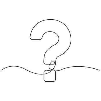 Minimalist One Line Question Mark Illustration, Abstract Line Art Design, Simple Concept of Uncertainty and Curiosity on White Background. vector