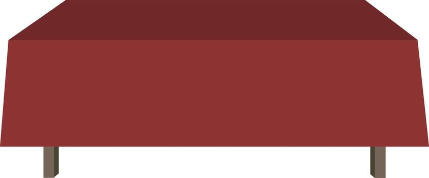 Minimal wooden table with a red table cloth on top vector