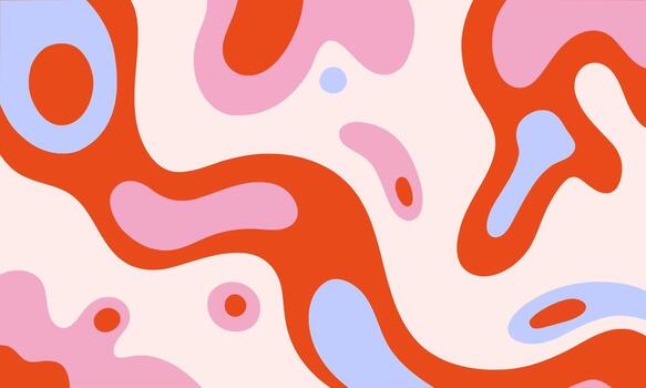 resumen antecedentes con orgánico líquido formas en un retro 70s estilo vector